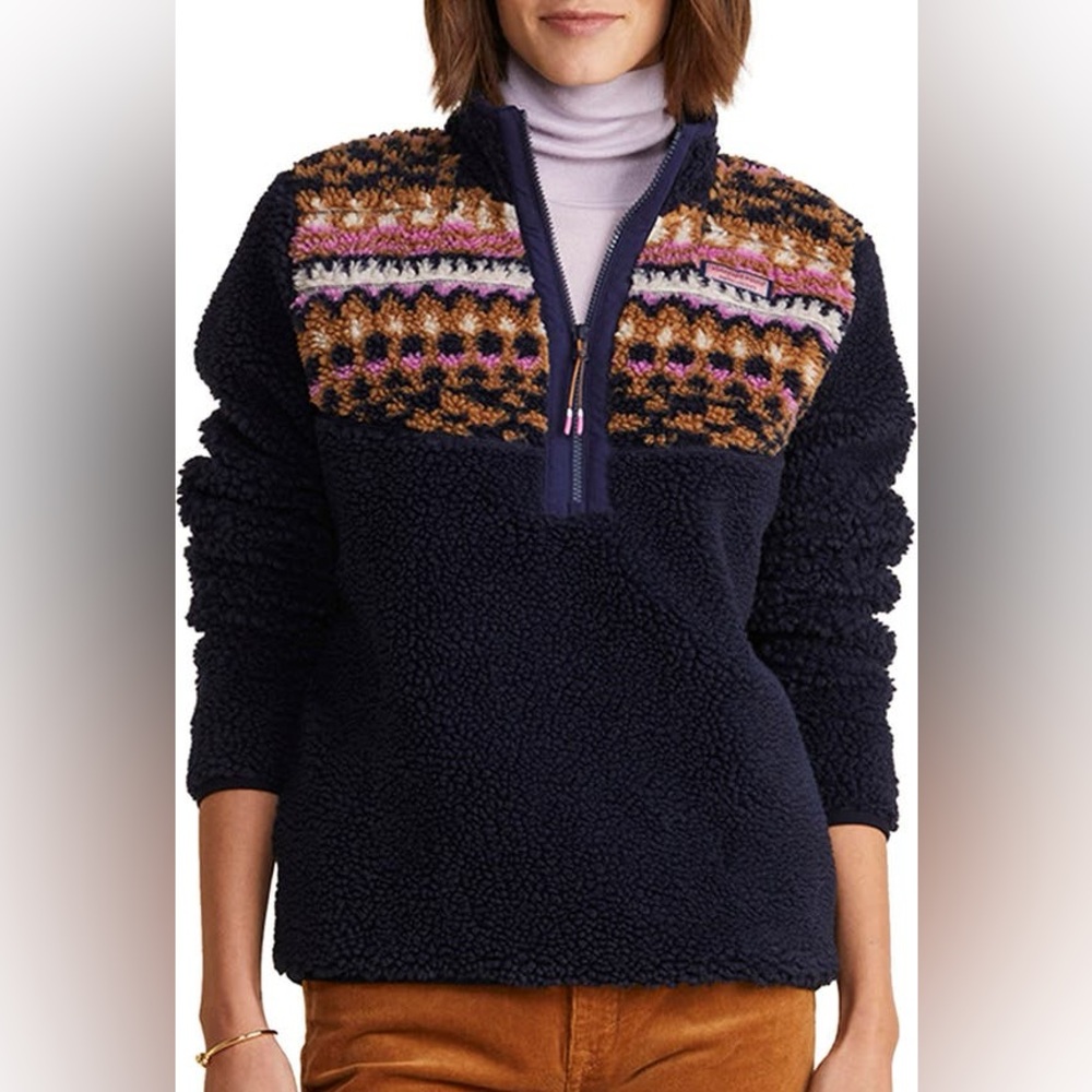 Vineyard Vines Fair Isle Sherpa Pullover